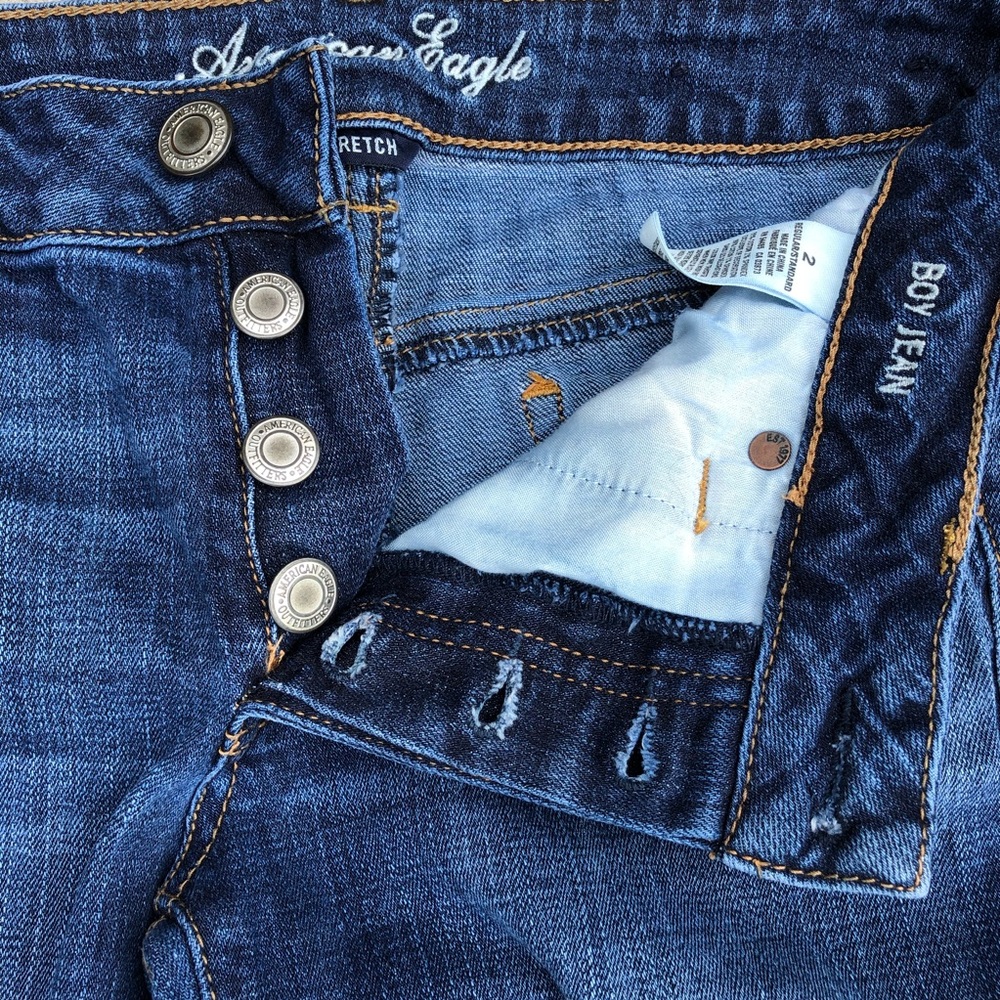 American Eagle Stretch Boy Jean, Button Fly Size 2 - image 1